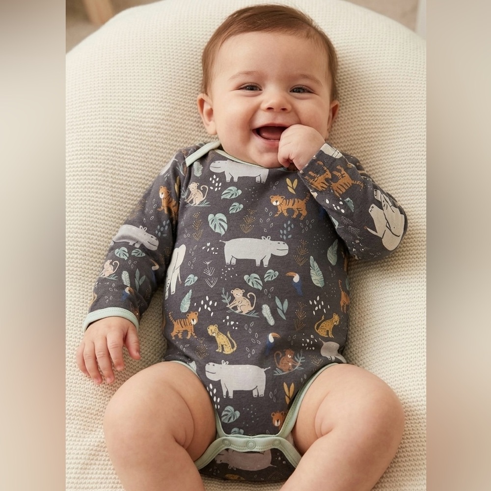 🌞Copper Pearl Jungle Safari Long-Sleeve Bodysuit